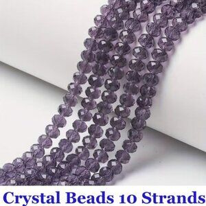 Faceted Dark Purple Beads  10 Strands